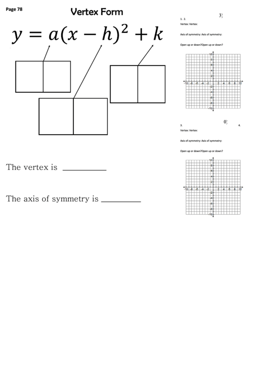 Vertex Form Graphing Printable pdf