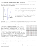Quadratic Functions And Their Properties