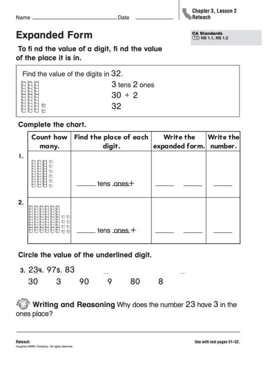 Expanded Form Printable pdf