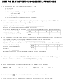Exponential Functions Worksheet