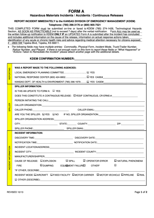 Hazardous Materials Incidents Printable pdf