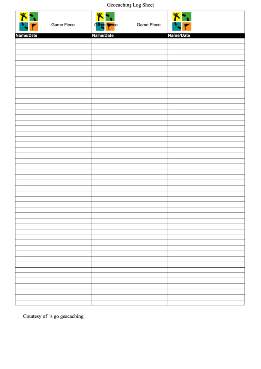 Geocache Log Printable