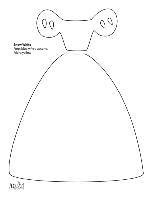 Snow White Dress Cutout Printable pdf