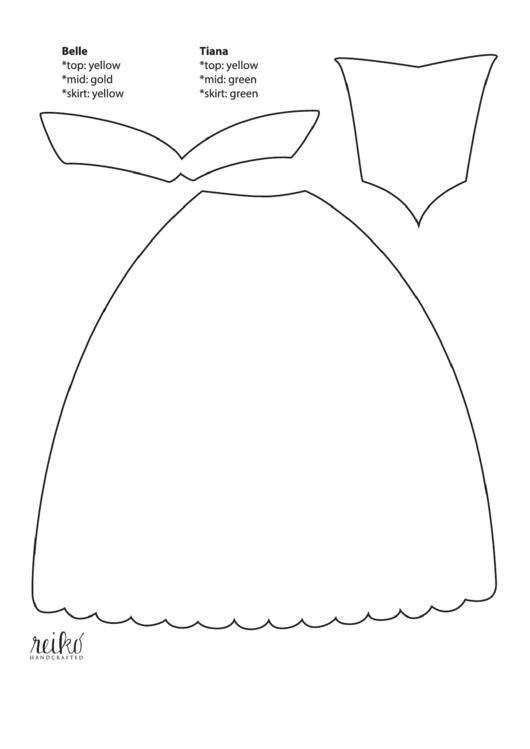 Belle And Tiana Dress Cutout Printable pdf