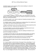 Iirp Tips On Writing Reflection Papers