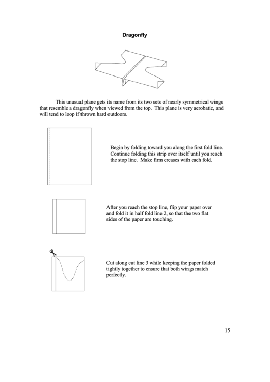 Dragonfly Paper Airplane Instructions Printable pdf
