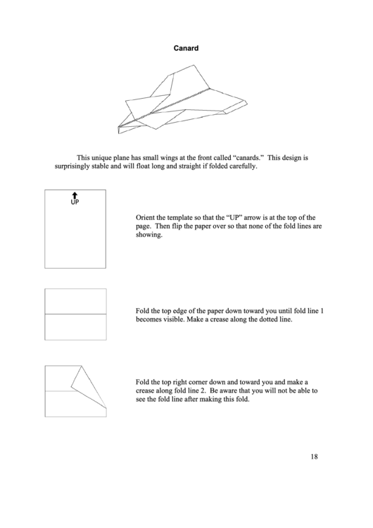 Canard Paper Airplane Instructions Printable pdf