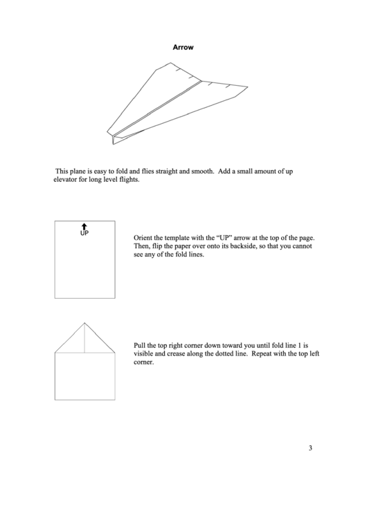 Download Arrow Paper Airplanes printable pdf download
