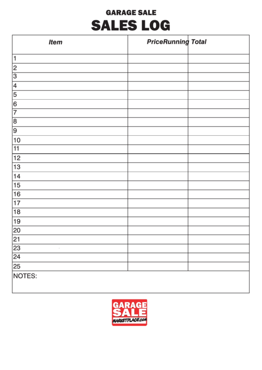 Free Printable Sales Log Sheets