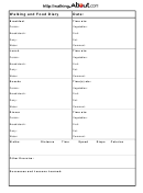 Walking Log And Food Diary Template