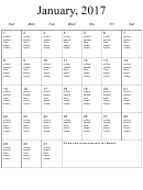 Monthly Walking Log Template - 2017