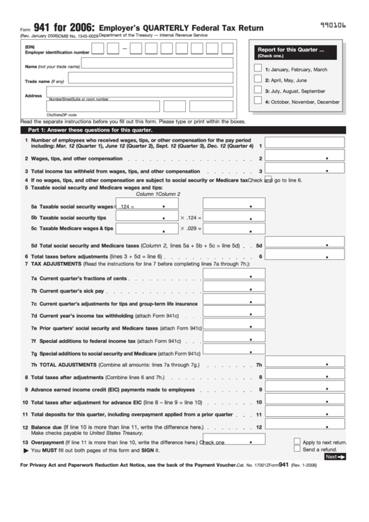 Printable Form 941 Printable Forms Free Online