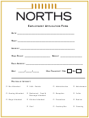 Norths Employment Application Form