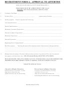 Recruitment Form A - Approval To Advertise